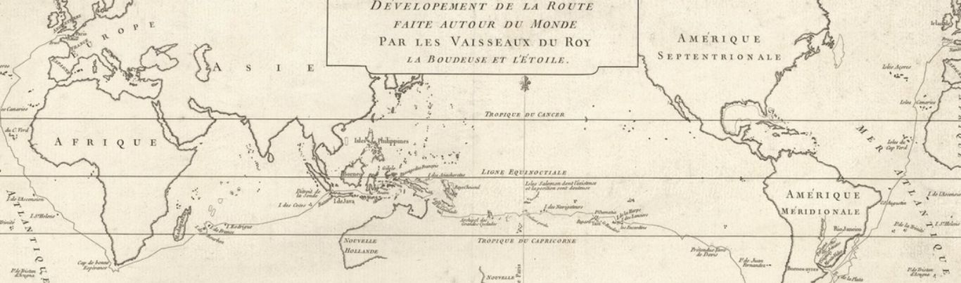Yroise - Développement de la route des vaisseaux du roy La Boudeuse et L'Etoile autour du monde