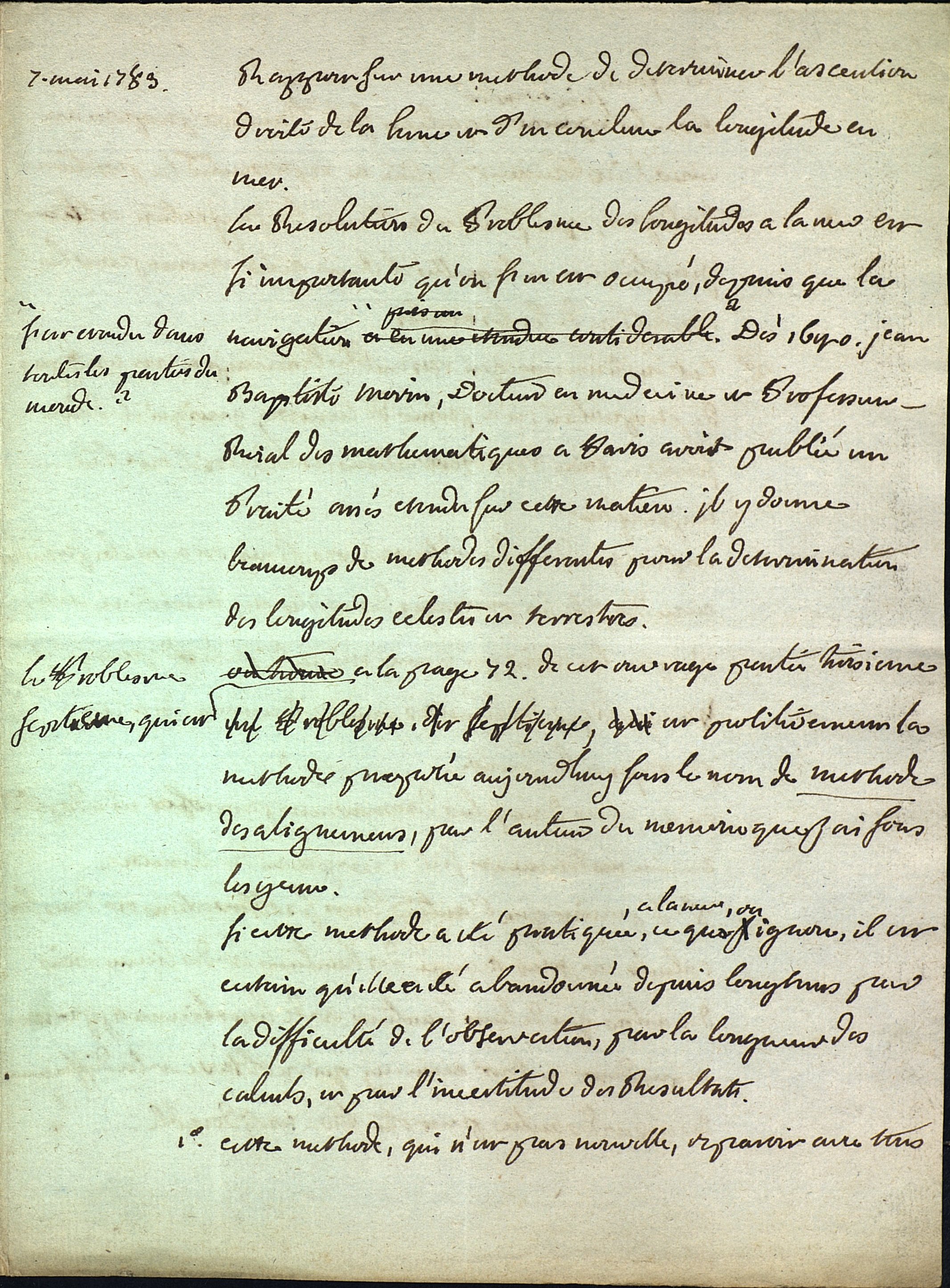 Manuscrit Gabriel de Bory